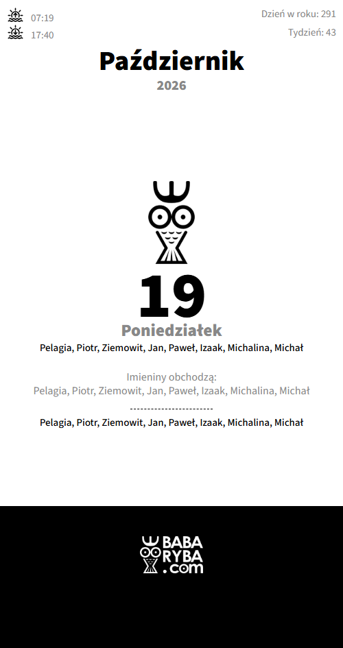 Cyfrowa wersja kalendarza na telefonie — dzisiejszy dzień z logo firmy